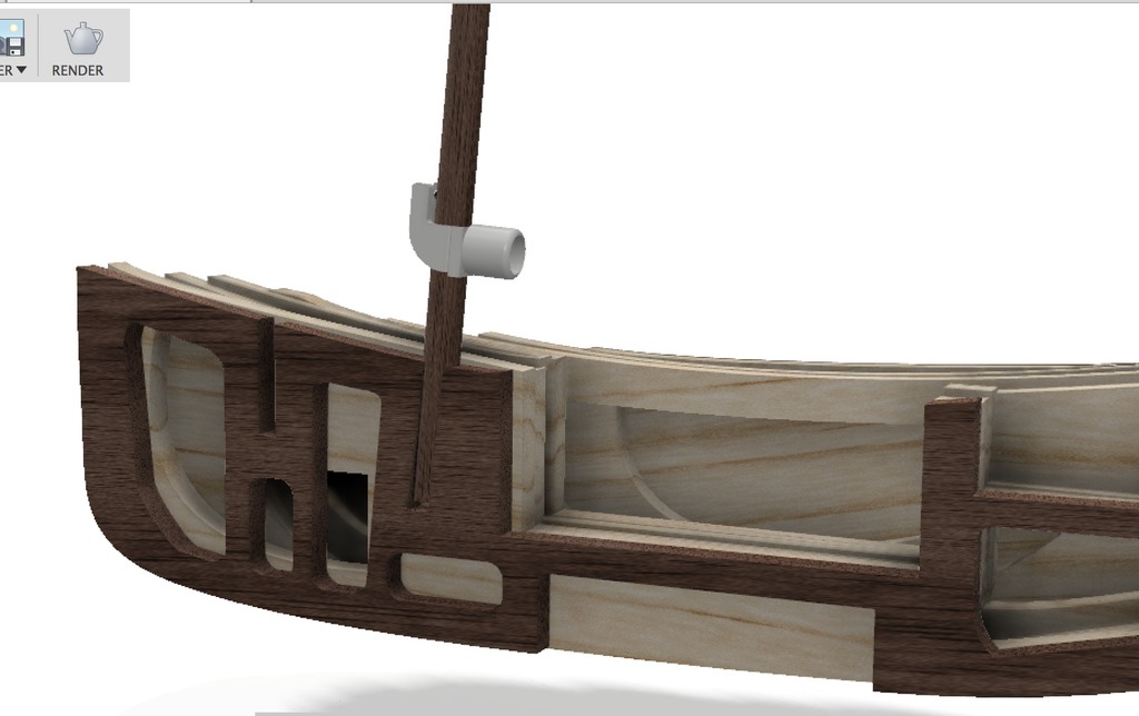 Gooseneck for model boats