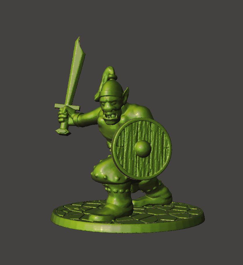 28mm - Orc / Goblin / Hobgoblin Miniature With Sword 1
