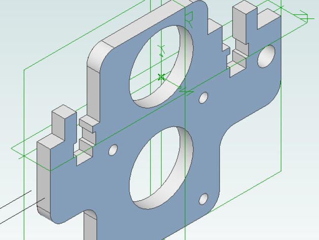 Extruder motor mount 2D drawing.