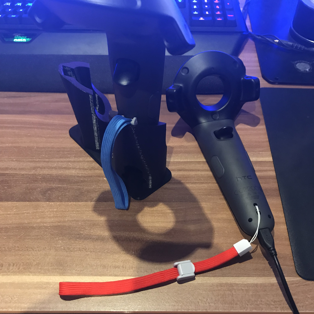 Dual HTC Vive Wand Charging Stand Wii wrist strap edition