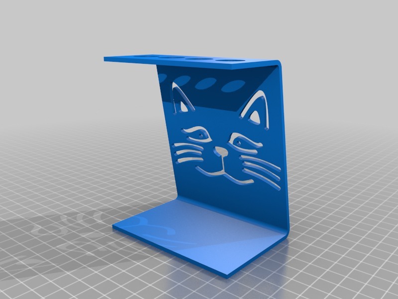 toothbrush stand with cats image