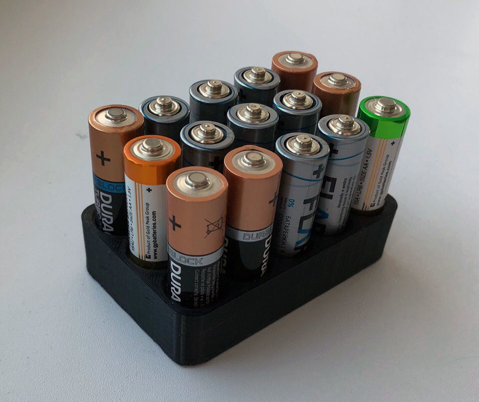 Compact Tabletop Battery Holder