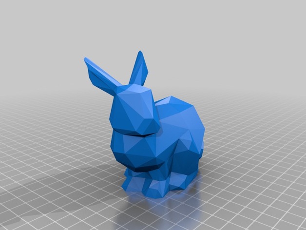 Stanford Bunny Low Poly Flat Base