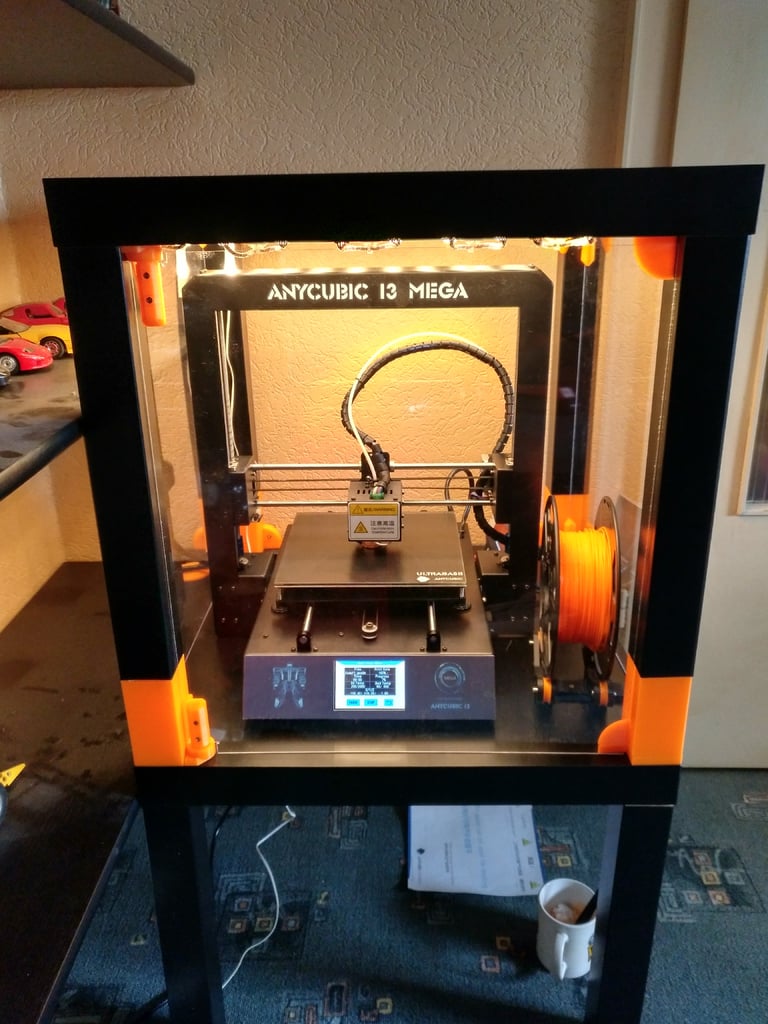 Two door enclosure for Anycubic i3 mega with Ikea Lack tables