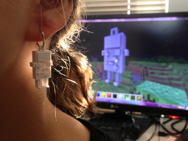 BilbyCNC printober 2012 BMO earrings via Minecraft
