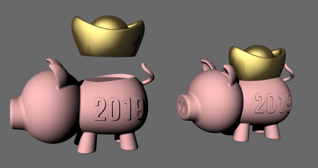 2019 Chinese New Year Piggy with Ingot