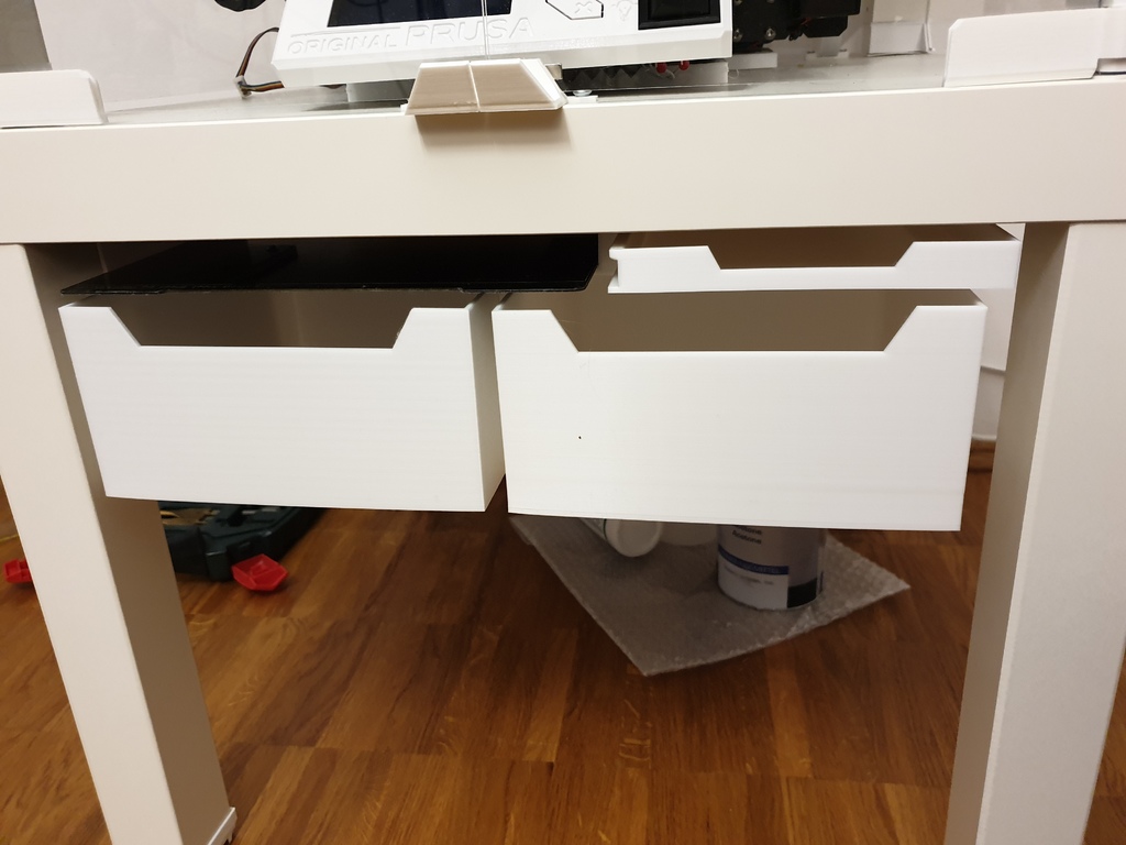 Ikea Lack Enclosure Storage system with 3 Drawers and Build Plate holder for Prusa MK3