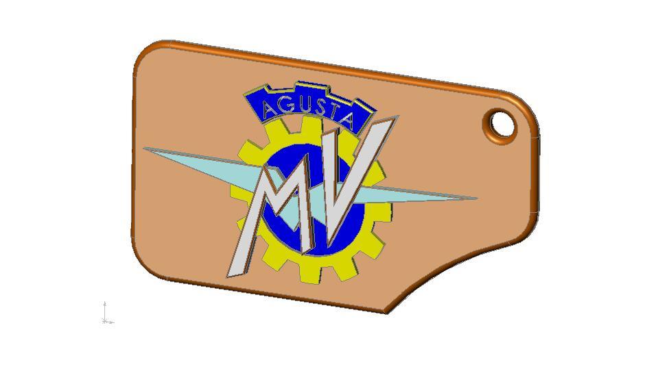 M V logo keyring