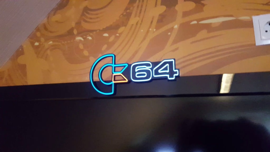 C64  Marquee arcade advertising sign for EL wire artwork retro gaming