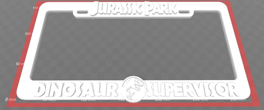 Jurassic Park - Dinosaur Supervisor, License Plate Frame