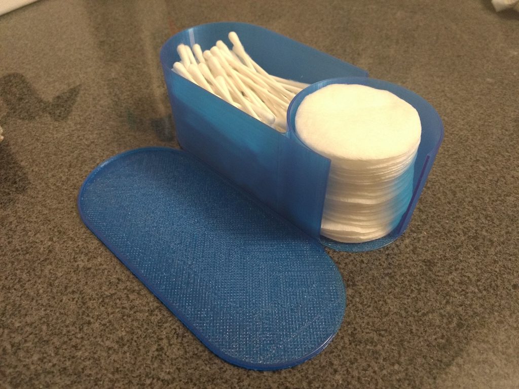 Cotton buds and pads container with lid - in vase mode