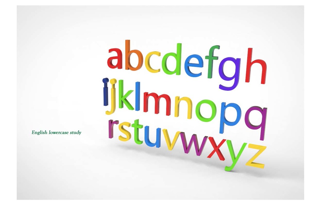 English lowercase study (Alphabet) typographic