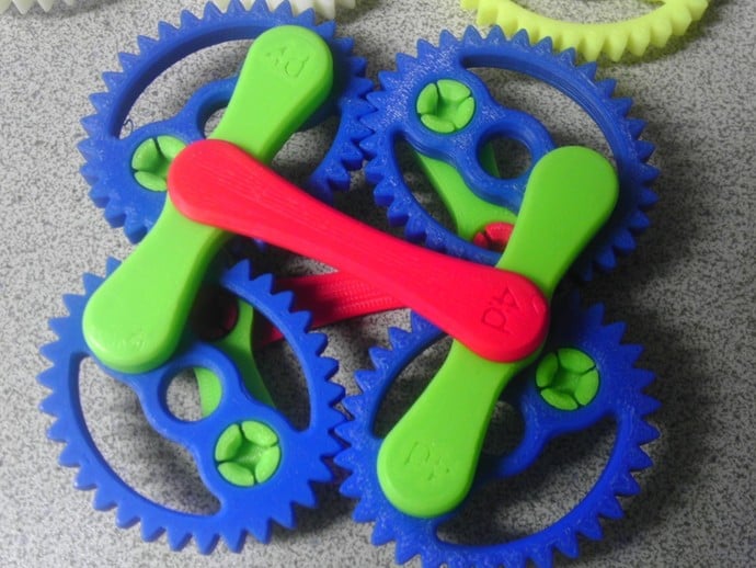 Elliptical Gear Set With Connecting Links.
