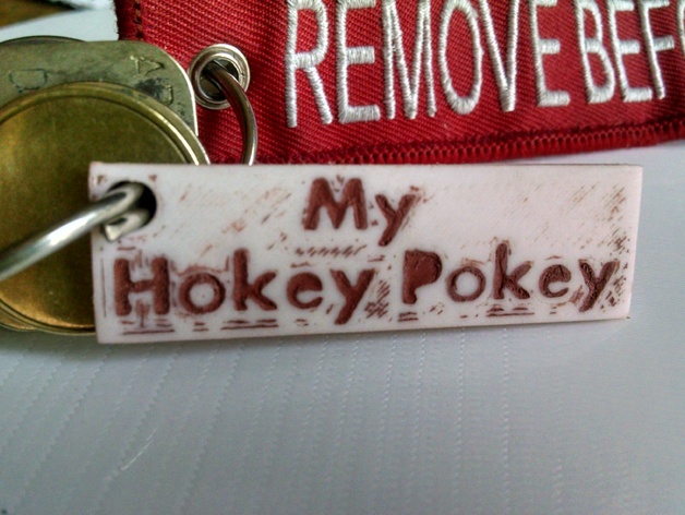 Distressed Hokey Pokey Key Fob