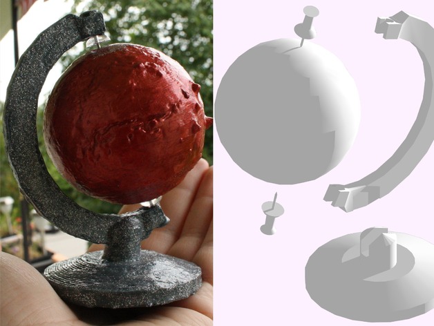 Simple Mars Globe Stand Using Tacks (SMGSUT!)