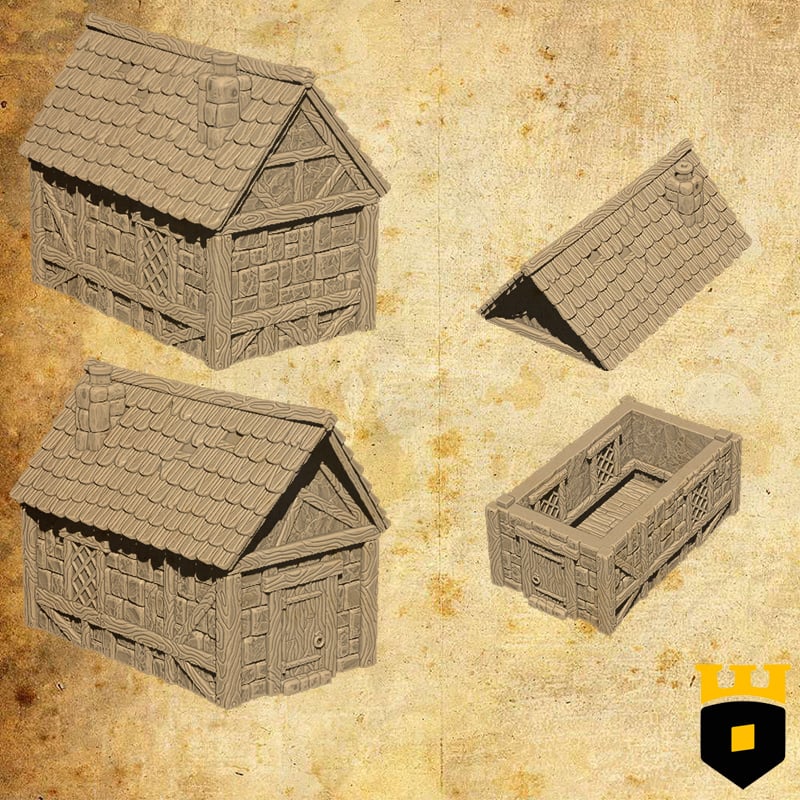 Small medieval house, Kickstarter teaser model 3Dlayeredscenery