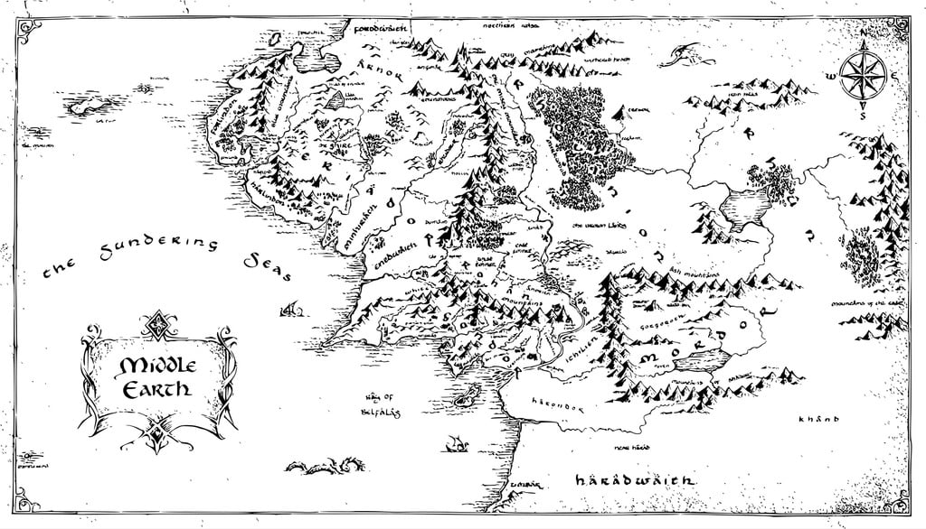 Lord of the Rings Middle Earth Map