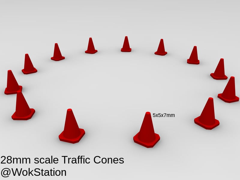 Traffic Cones 28mm scale