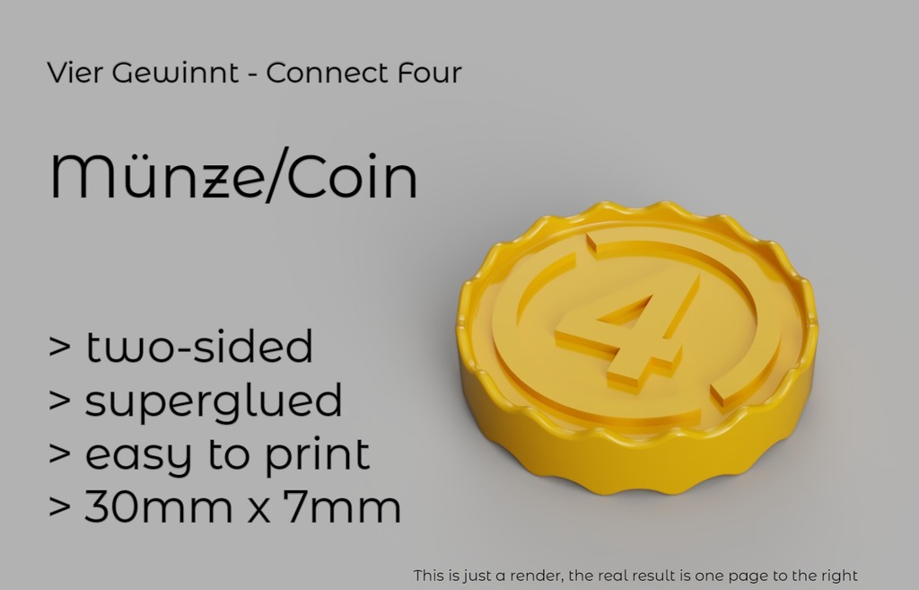 Vier Gewinnt Münze | connect four coin