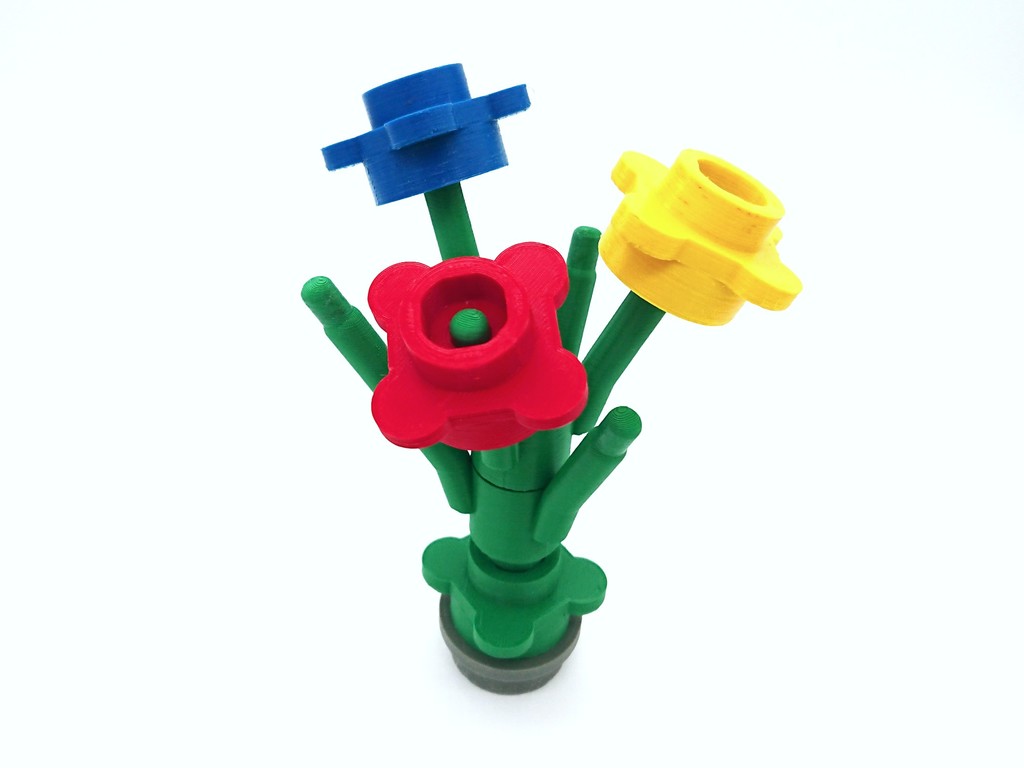 Big flower heads LEGO Style - fully playable (with bouquet stem) 