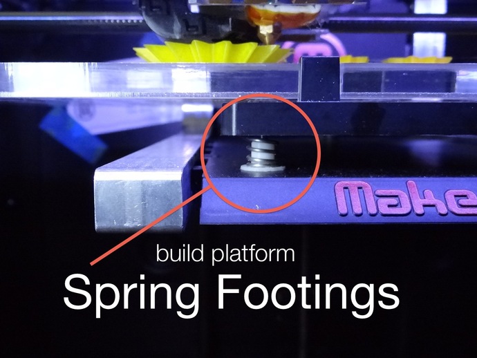 Customizable Spring Footings for Replicator 2/2X Build Plate