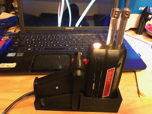 Soldering gun holder with trigger adapter