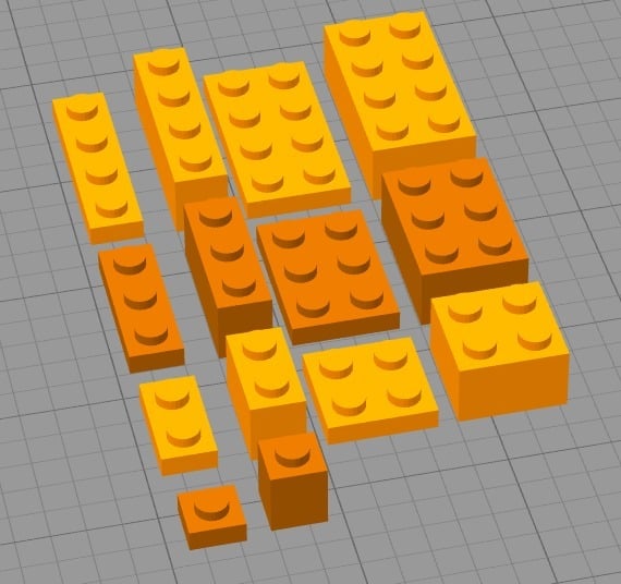 LEGO basic Bricks (1x1-4 and 2x2-4, small and large)