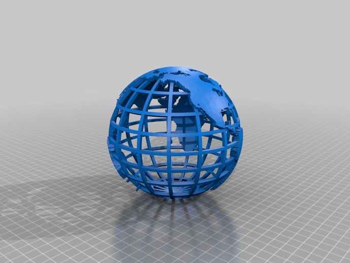 Gridded Globe with Islands Removed