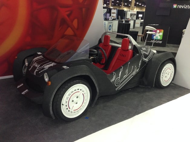 Local Motors Strati 3D printed car - modified for rolling wheels and detail