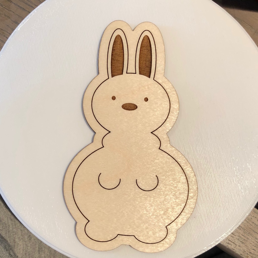 Laser Engraved Easter Bunny (SVG for Laser Engraving)