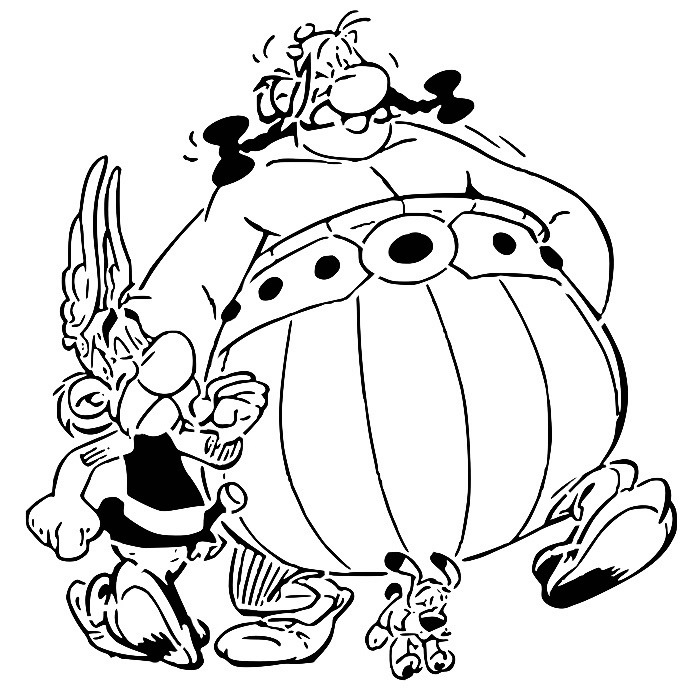 Asterix and Obelix stencil