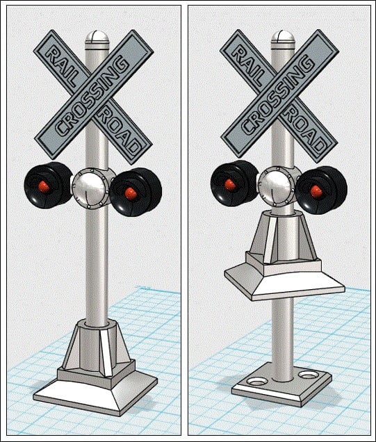 Flashing Model Railroad Crossing Signs - O Gauge 
