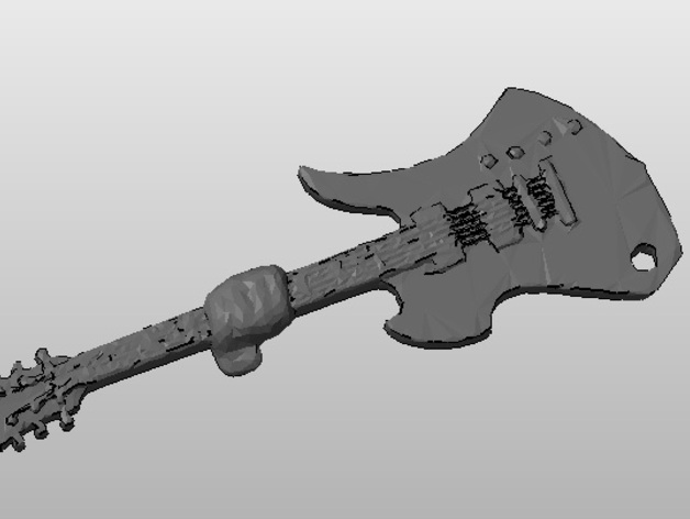 Death Metal Rocktapus Just The Guitar To Print Flat on Its back Seperately and then Glue Onto Rocktapus