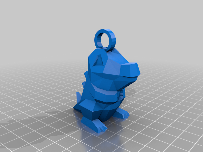 Low Poly Totodile Keychain