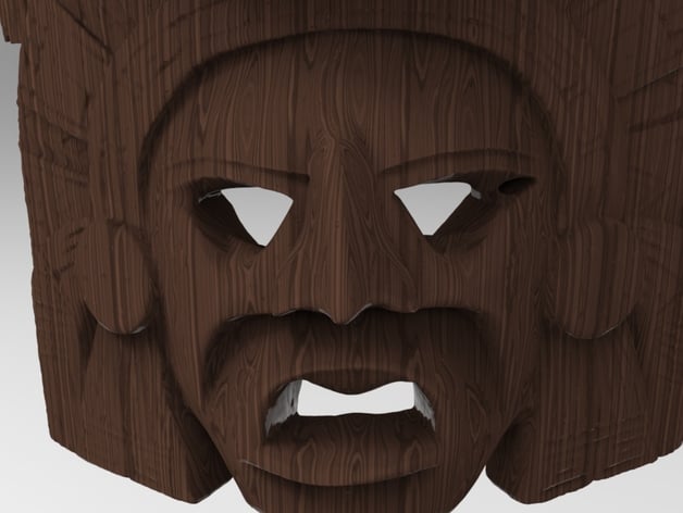 Mayan calendar Mask - 3D scan Wood