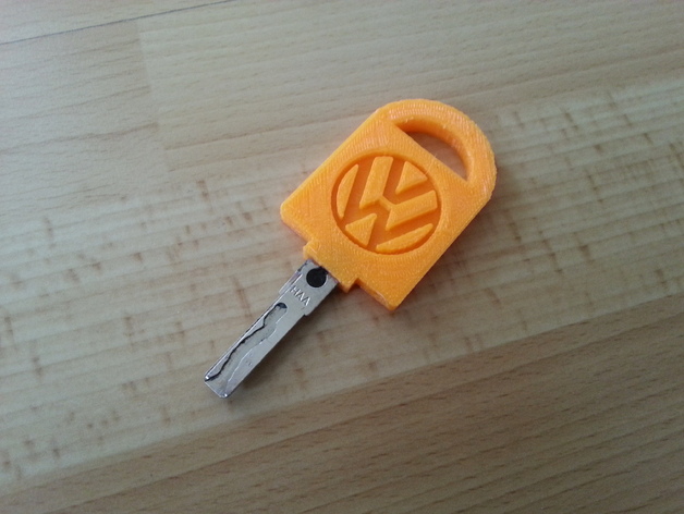 Vehicle Key Bow Replacement + Volkswagen Logo + Hole for Transponder