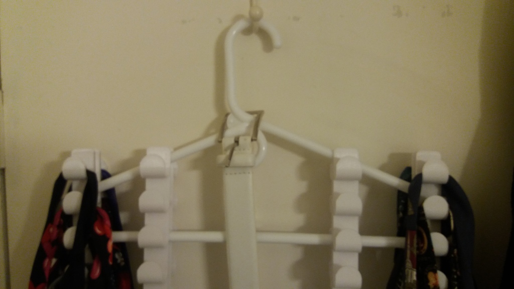 Tie Rack for a plastic coat hanger