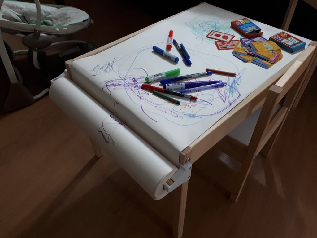 Kids drawing table paper holder