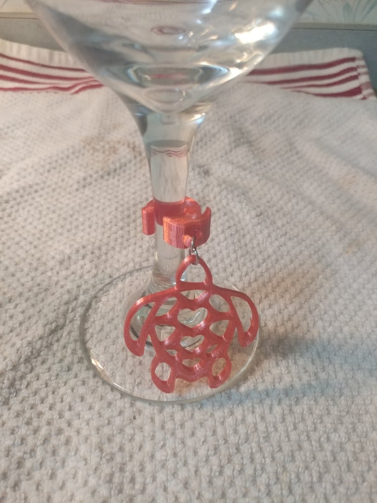 Sea Turtle Wine Glass Charm