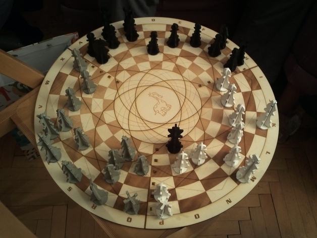 3 Player Chess Board Matching Figures By Overflo Thingiverse