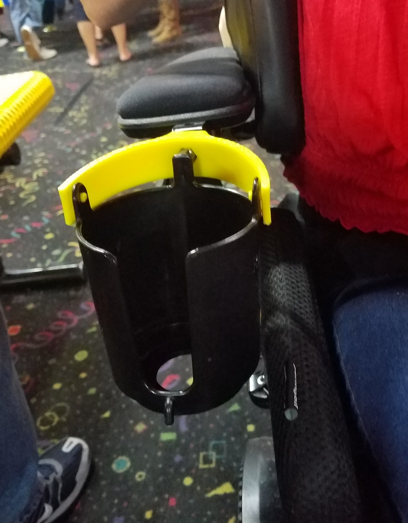 cup holder c-swivel for wheelchair attachment