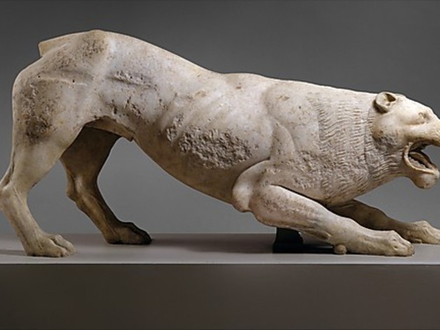Marble statue of a lion