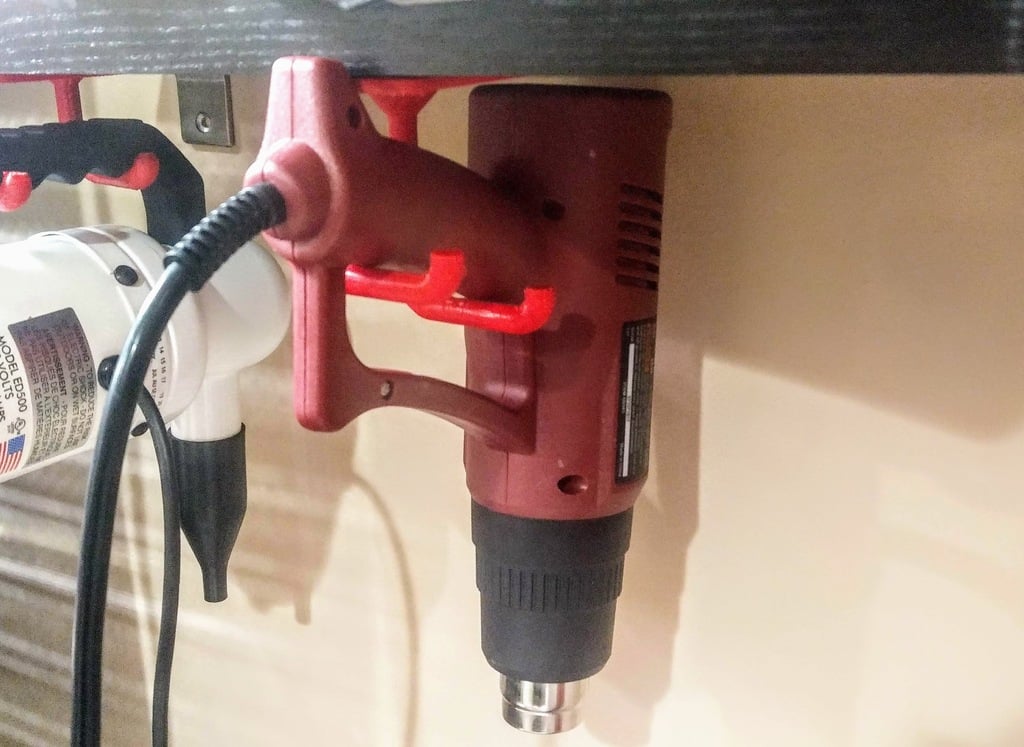 Under Desk or Shelf Holster / Hook For Chicago Electric 12 Setting Heat Gun