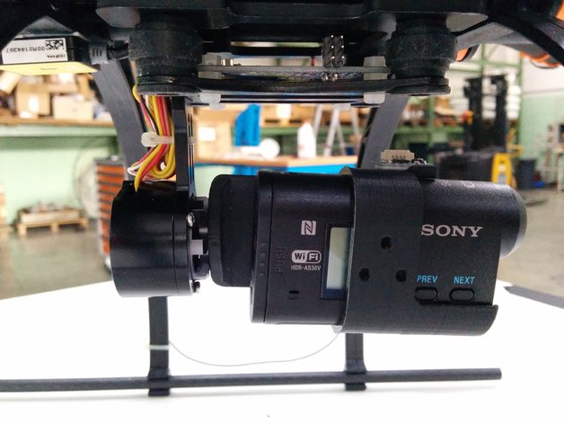 Adapter for Sony AS action cams to 2D brushless gimbals for GoPro