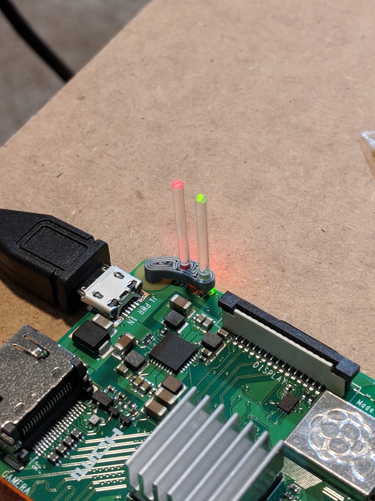 Raspberry Pi status LED edge mount acrylic