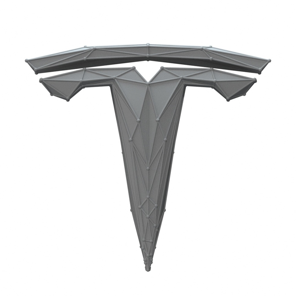 Tesla 3d Logo Atom Array