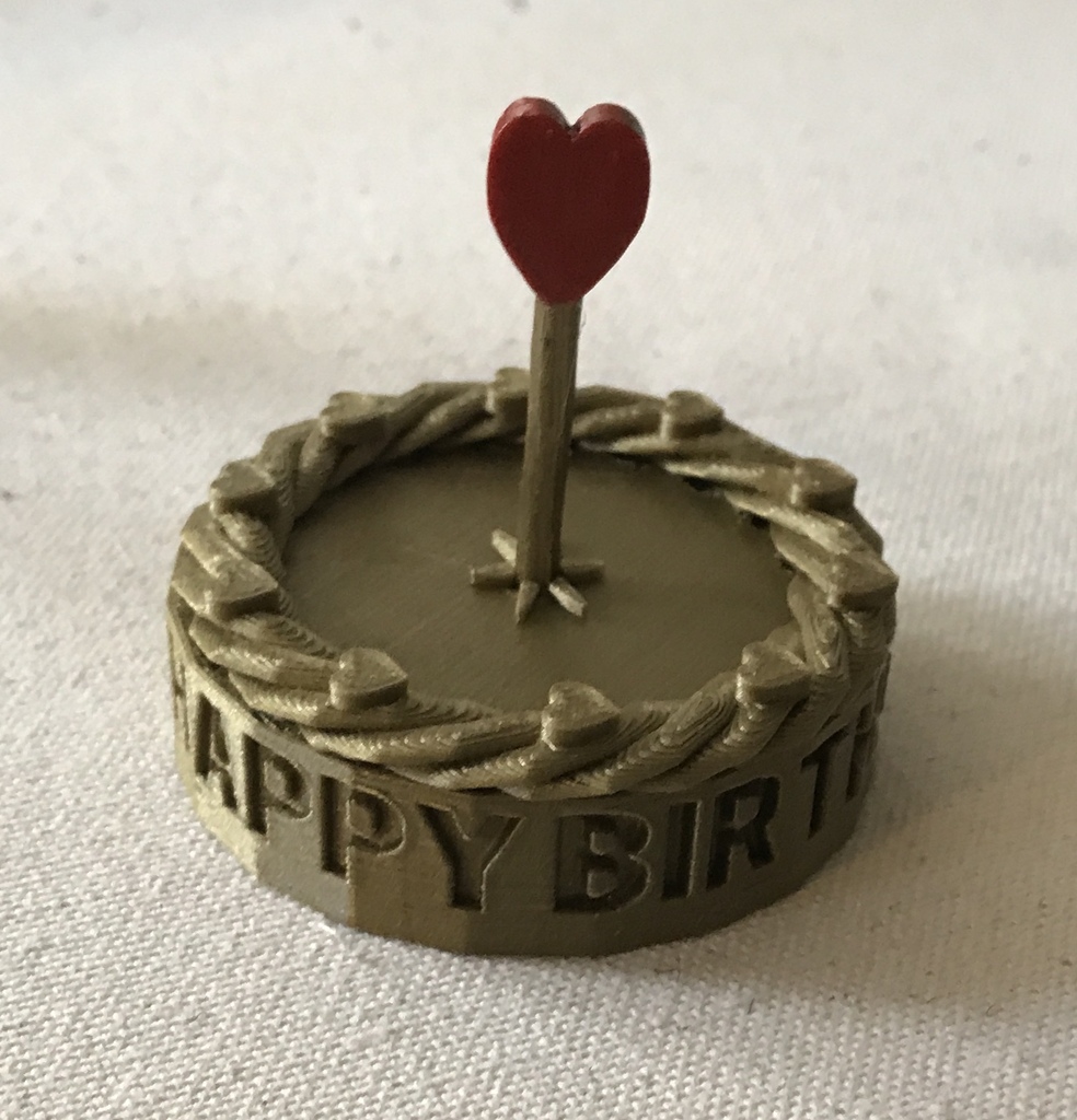Birthday Cake with Heart Candle