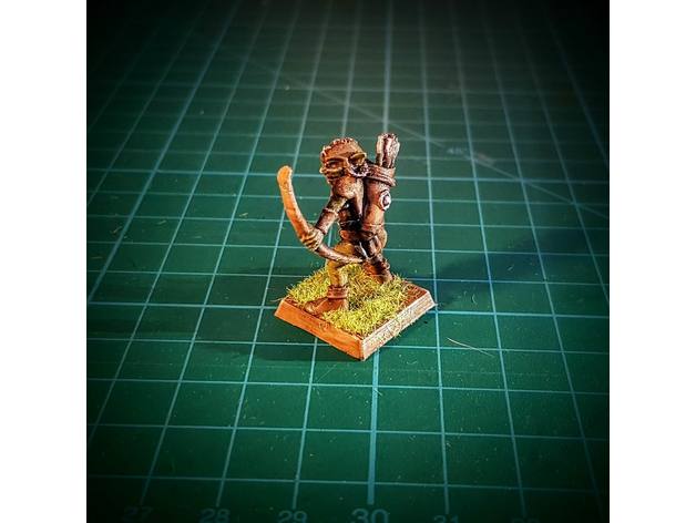 Lesser goblin archer il caricamento 28mm non verniciata in metallo Wargames 