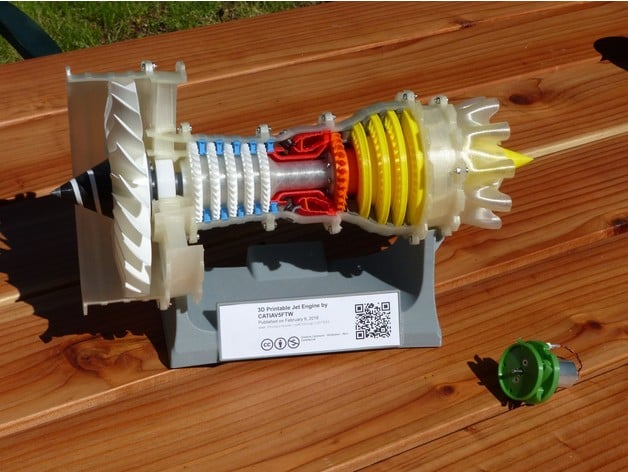 3D Printable Jet Engine Motorized