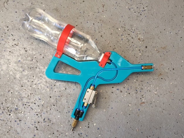 Air powered bottle water pistol